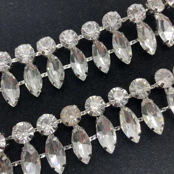 10Yards Tassel Bonitete Nosorogovo Applique Kristalno Diamante Trim Pasu Sew na Poročne Poročno Obleko