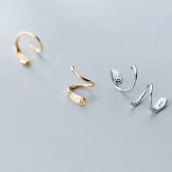 Edinstven 925 srebrni uhani za ženske Spiralno obliko visijo uho opremo earlobe piercing fine nakit, ženski stranka čar darila