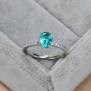 S925 Sterling Srebro Luksuzni Ovalne Smaragdni Diamant Prstan Elegantno Osebnost Poročni Prstan Preproste Zasnove,